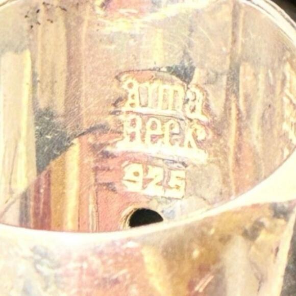 Anna Beck Sterling Silver Vermeil Chunky Oval Blue Quartz Gemstone Dots Ring 7.5 - Picture 11 of 11